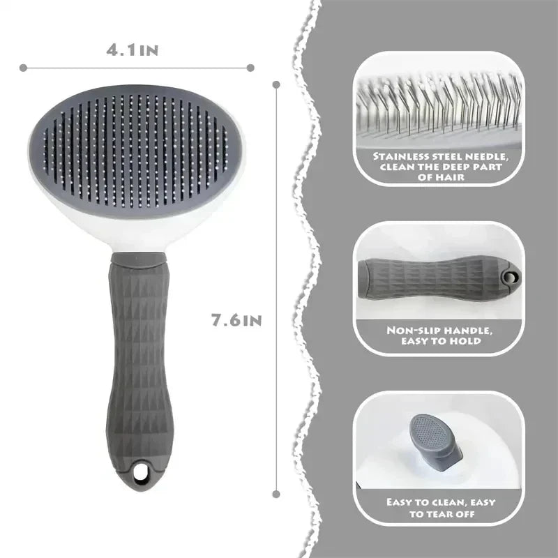 Cepillo Autolimpiable para Perros y Gatos