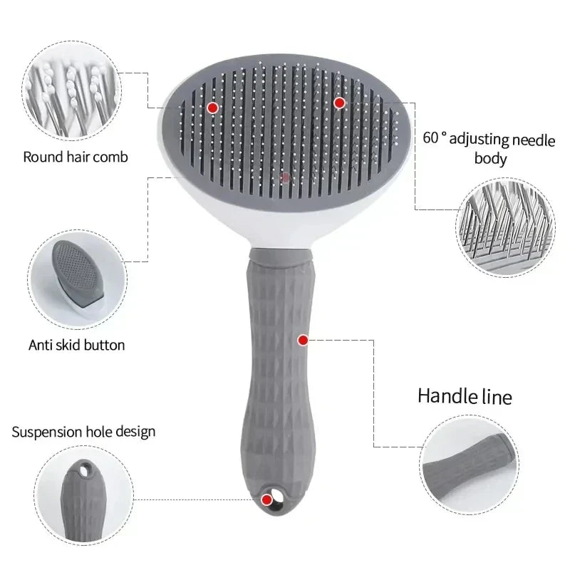 Cepillo Autolimpiable para Perros y Gatos