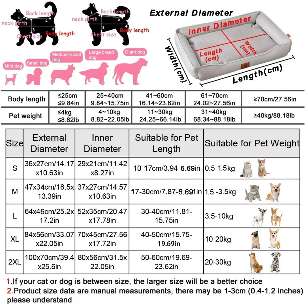 Cama para Perros Cuadrada Impermeable
